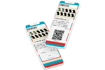 Cupons Digitais mostrando o Código QR em um dispositivo e a validação de senha em um smartphone.