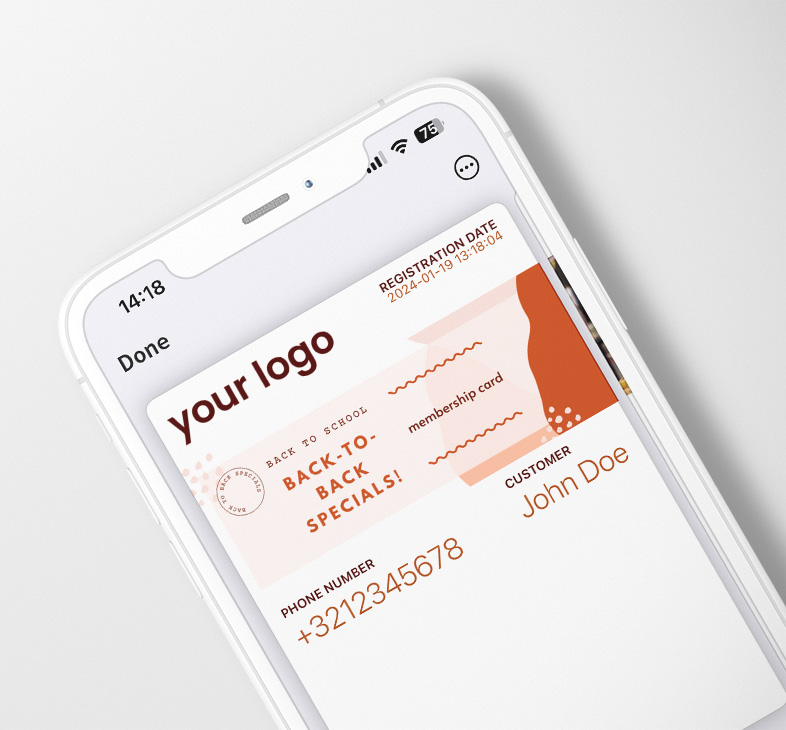 Digital Point Loyalty Card on a smartphone.