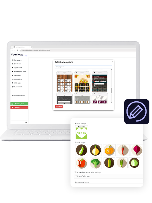 Coupontools Builder on a laptop.